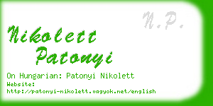 nikolett patonyi business card